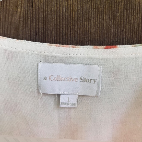 A Collective Story Anthropologie Piper Peach Floral Tiered Maxi Summer Dress S L - Picture 6 of 17